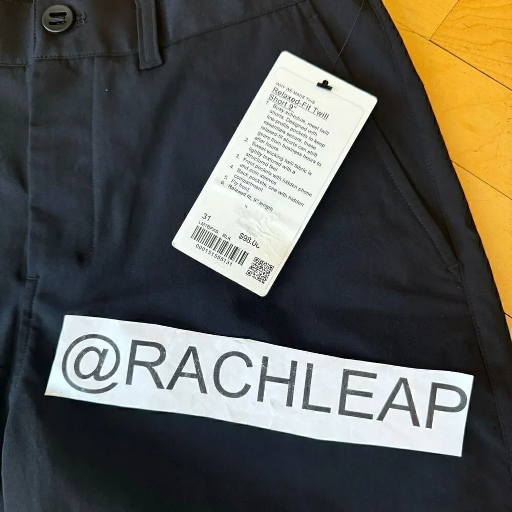 Lululemon Relaxed Fit Twill short 9” size 31
